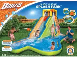 Walmart Banzai Inflatable Slide 'N Soak Splash Part Water Park offer