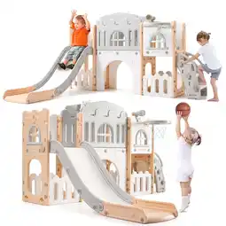 Walmart Meiyiu 8 in 1 Toddler Indoor PlaygroundAges Outdoor Playsets, Compact Size, Non Toxic PP offer