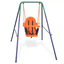 Walmart vidaXL Toddler Swing Set with Safety Harness Orange offer