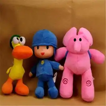 Walmart l-zone cute cartoon set of 3pcs plush 11 pocoyo,pato,elly cartoon stuffed plush pillow toys offer