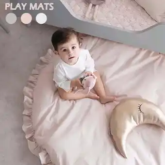 Walmart Newborn Baby Padded Play Mats Soft Cotton Crawling Mat Kids Game Rugs Round Floor Carpet offer