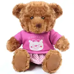 Walmart LotFancy 10 in Brown Teddy Bear Stuffed Animal Plush Toy with Clothes for Kids Girls offer