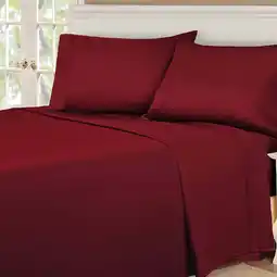 Walmart Superior Egyptian Cotton 530 Thread Count Deep Pocket Sheet Set, California King Size, Burgundy offer
