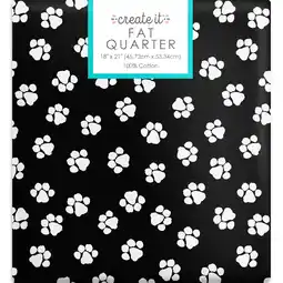 Walmart Create It 18x21 100% Cotton Paws Precut Sewing & Craft Fabric, Black 1 Piece offer