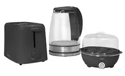 Walmart COOK WITH COLOR Egg Boiler, Kettle, & Toaster Kitchen Appliances Set, Black offer