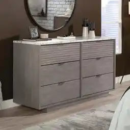 Walmart Sauder East Rock 6-Drawer Dresser, Ashen Oak Finish offer