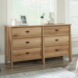 Walmart Sauder Trestle 6 Drawer Dresser, Timber Oak Finish offer