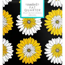Walmart Create It 18x21 100% Cotton Daizy Precut Sewing & Craft Fabric, Yellow 1 Piece offer