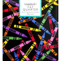 Walmart Create It 18x21 100% Cotton Crayons Precut Sewing & Craft Fabric, Black 1 Piece offer