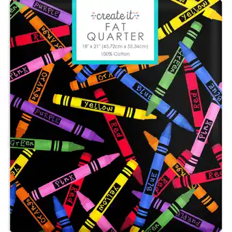 Walmart Create It 18x21 100% Cotton Crayons Precut Sewing & Craft Fabric, Black 1 Piece offer