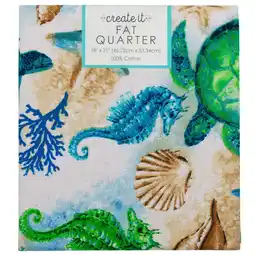 Walmart Create It 18x21 100% Cotton Turtle Precut Sewing & Craft Fabric, Blue 1 Piece offer