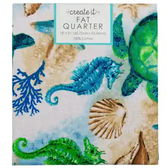 Walmart Create It 18x21 100% Cotton Turtle Precut Sewing & Craft Fabric, Blue 1 Piece offer