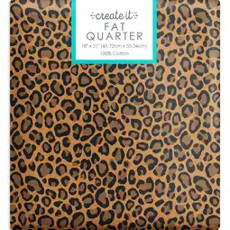 Walmart Create It 18x21 100% Cotton Cheetah Precut Sewing & Craft Fabric, Brown 1 Piece offer