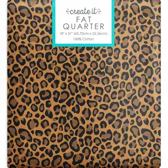 Walmart Create It 18x21 100% Cotton Cheetah Precut Sewing & Craft Fabric, Brown 1 Piece offer