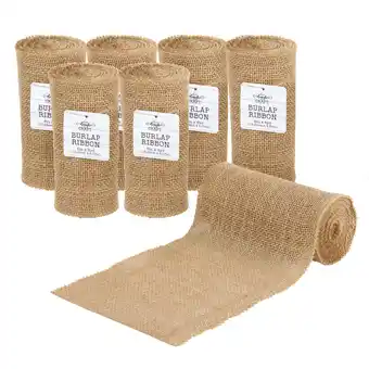 Walmart Love, Laugh, Craft Jute Burlap Roll Precut, 6W x 5-Yards, 7 Rolls, 740-25KIT, Brown/Silver Tinsel offer