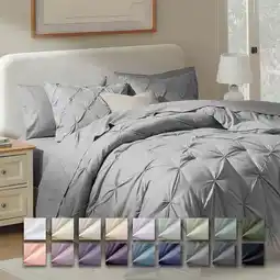 Walmart Virtu Queen Comforter Set, 7pc Bed in a Bag, Pleated Bedding Comforter Sets Queen, Gray/Silver offer