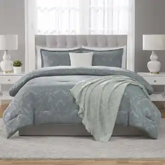 Walmart Mainstays 5-Piece Sage Jacquard Comforter Set, Full/Queen offer