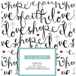 Walmart David Textiles 21 x 18 100% Cotton Religious Text Precut Sewing & Craft Fabric, White|Black offer