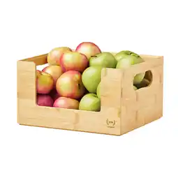 Walmart The Home Edit Bamboo Set of 2 Open Front Small Storage and Organizing Bins Brown offer