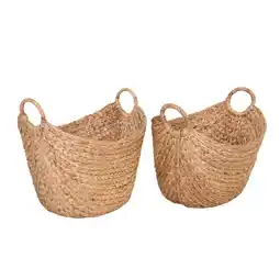 Walmart Better Homes & Gardens Extra Large Natural Water Hyacinth Boat Decorative Storage Basket, Set of 2 offer