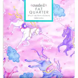 Walmart Create It 18x21 100% Cotton Unicorn Precut Sewing & Craft Fabric, Pink 1 Piece offer