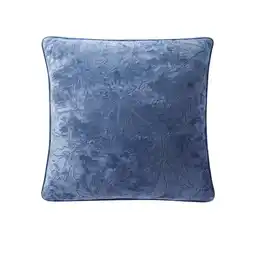 Walmart Way to Celebrate 18 x 18 Blue Embroidered Leaves Decorative Pillow offer