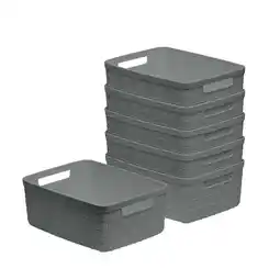 Walmart Curver Set of 6 Jute Basket Small Durable Resin Organization and Storage Basket Bin, Grey offer