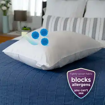 Walmart AllerEase Total Allergy Defense Bed Pillow, S/Q, White- Antimicrobial Soft Comfort 2-Pack offer
