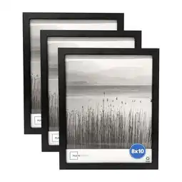 Walmart Mainstays 8 x 10 Black Linear Gallery Tabletop Photo Frames, Set of 3 offer
