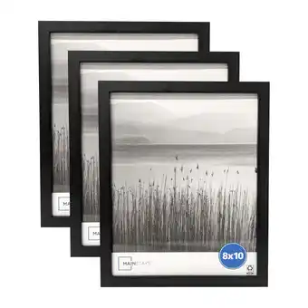 Walmart Mainstays 8 x 10 Black Linear Gallery Tabletop Photo Frames, Set of 3 offer