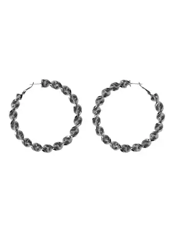 Walmart Madden NYC Women's Fashion Black Twist Large Hoop Earrings offer