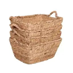 Walmart Better Homes & Gardens Tapered Rectangular Water Hyacinth Basket, Set of 4 offer