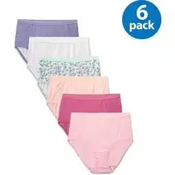 Walmart Women's Cotton Brief Panties, 6 Pack offer