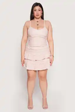 Walmart Womens Plus Size Almost Famous Tiered Mini Skirt offer