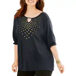 Walmart Plus Size Women's Keyhole Graphic Tunic offer