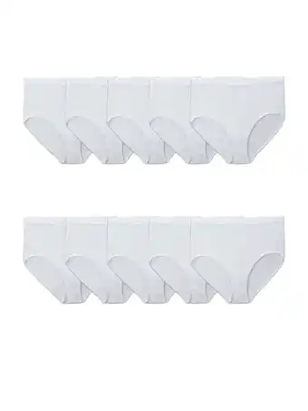Walmart Fit for Me by Fruit of the Loom Women's Plus Size Cotton Brief Underwear, 10-Pack offer