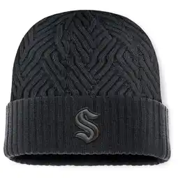 Walmart Men's Fanatics Black Seattle Kraken Authentic Pro Road Cuffed Knit Hat offer