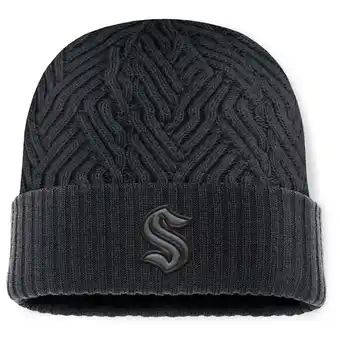 Walmart Men's Fanatics Black Seattle Kraken Authentic Pro Road Cuffed Knit Hat offer