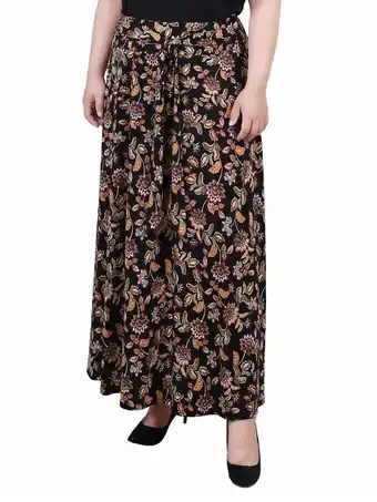 Walmart NY Collection Women's Plus Size Maxi Skirt With Sash Waist Tie offer