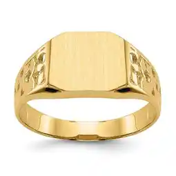 Walmart 14k 9.0x10.5mm Open Back Men's Signet Ring Size 9 offer