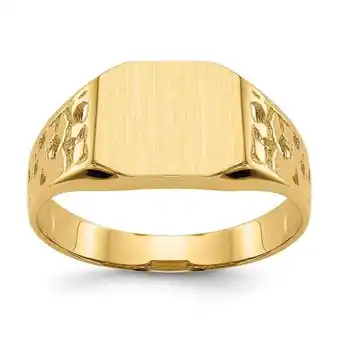 Walmart 14k 9.0x10.5mm Open Back Men's Signet Ring Size 9 offer