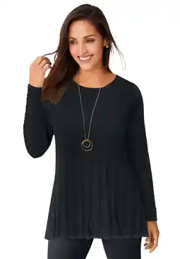 Walmart Jessica London Women's Plus Size Chevron Fit & Flare Sweater offer