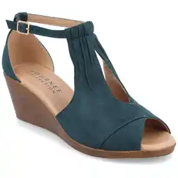 Walmart Journee Womens Kedzie Narrow Width Peep Toe Wedge Sandals offer