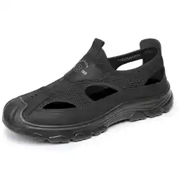 Walmart Elecsop Men's Closed Toe Sandals, Outdoor Comfortable Lightweight Casual Mens Sandals, Black offer