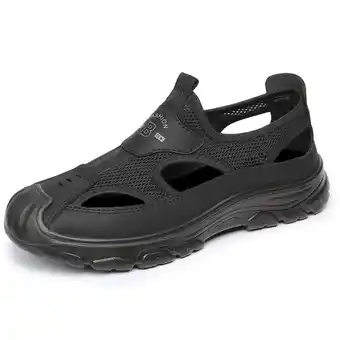 Walmart Elecsop Men's Closed Toe Sandals, Outdoor Comfortable Lightweight Casual Mens Sandals, Black offer