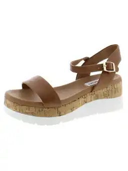 Walmart Steve Madden Womens Roselita Leather Platform Sandals Tan 7.5 Medium (B,M) offer