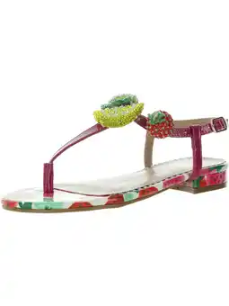 Walmart Betsey Johnson Womens Aniston Patent Embellished Slingback Sandals offer