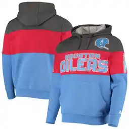 Walmart Men's Starter Gray/Red Houston Oilers Extreme Fireballer Throwback Pullover Hoodie offer