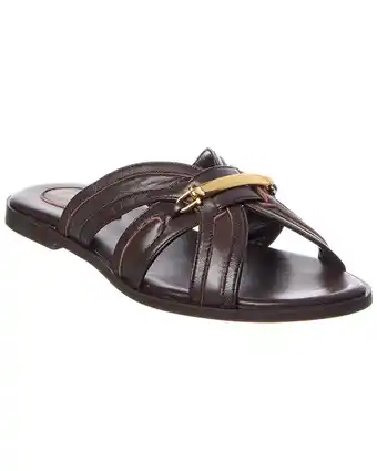 Walmart M by Bruno Magli Preta Leather Sandal, 8.5, Brown offer