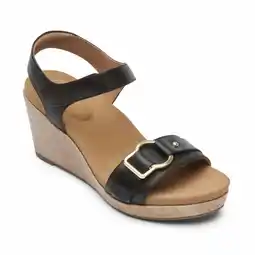 Walmart Rockport Briah Ii Two-Band Women's Sandals Black Leather Size 8.5 M offer